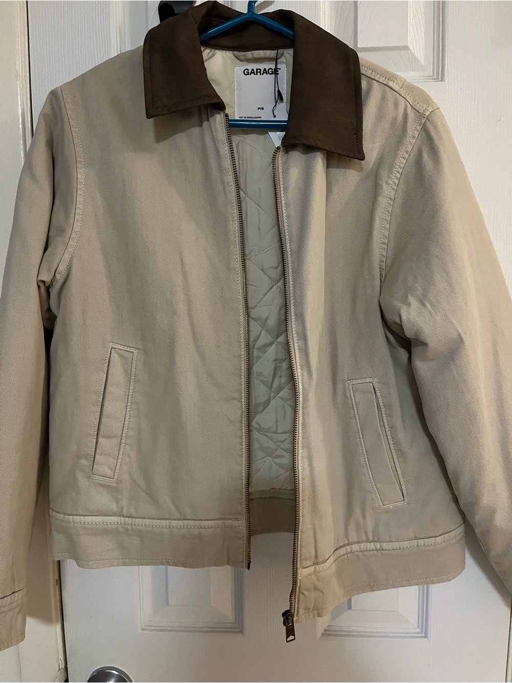 Garage Tan Barn Jacket with Dark Brown Collar